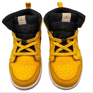 Air Jordan Toddler's Jordan 1 Mid University Gold/White/Black Sneakers